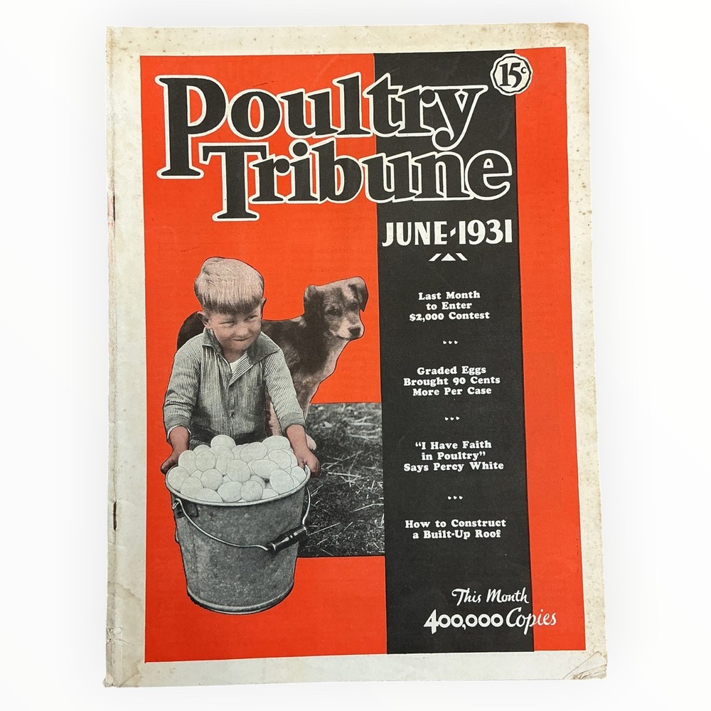 Poultry Tribune June‎ 1931 Vintage Farm Magazine Child Dog Eggs Buckeye Ad